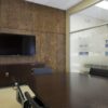 Interior wall paneling for texture and sound absorption in Charlotte conference room