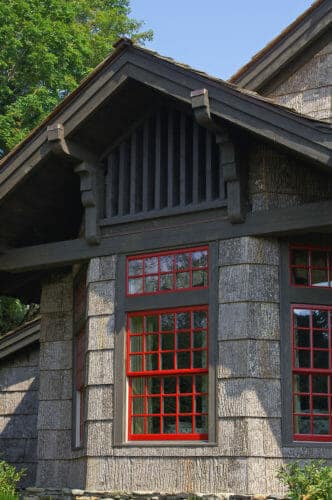 Rustic Luxury poplar bark exterior siding in The Blue Ridge Mountains