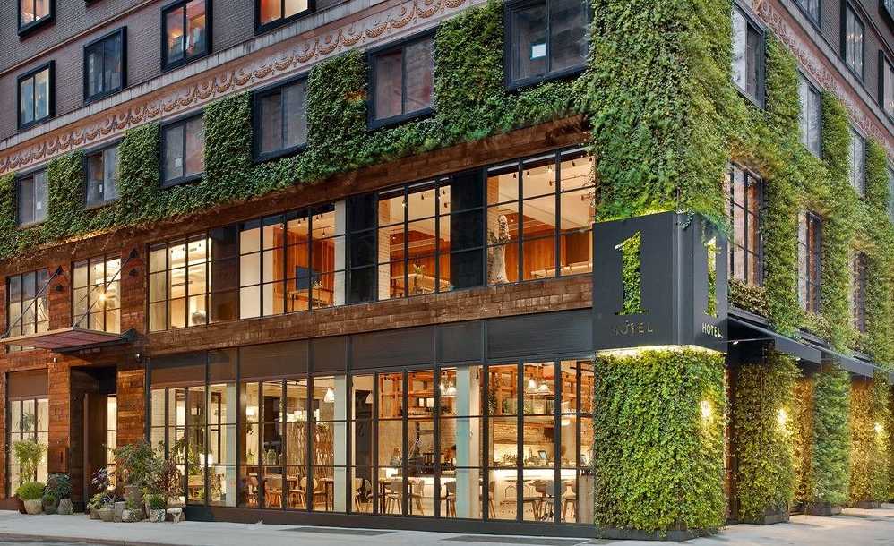 1 Hotel in NYC - front - bark house bark panels in elevators
