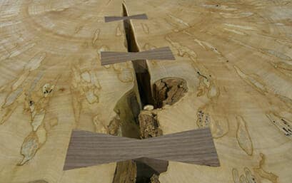 Live edge wood slabs dining table