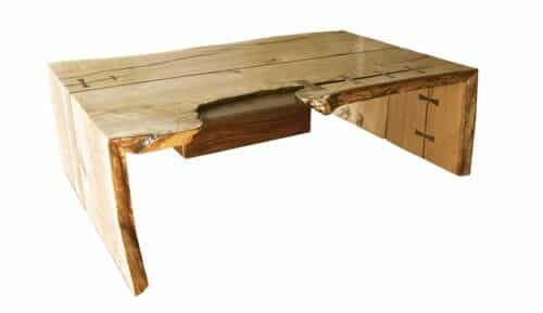Live Edge Slab Table with drawer