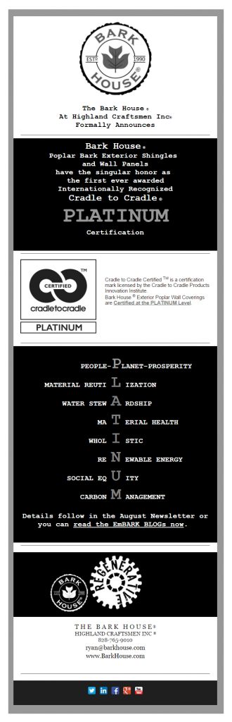 Bark House Poplar Bark Shingles Panels Platinum Certified