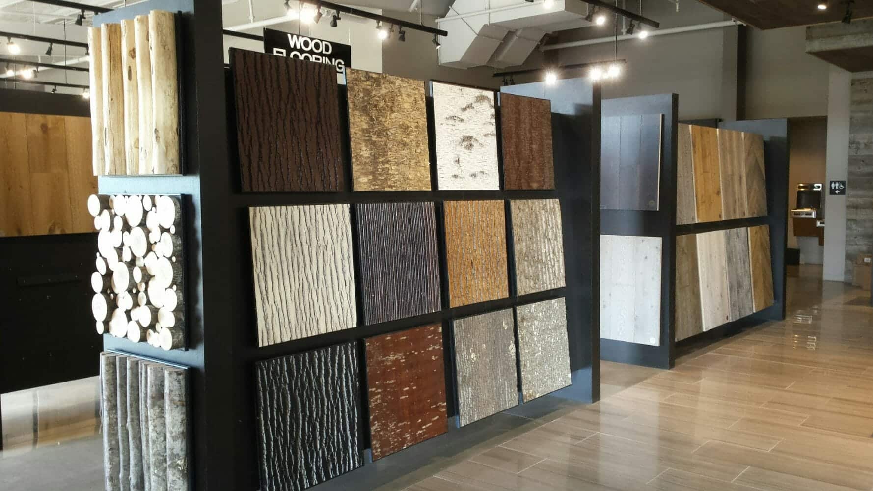 Bark House Bark2 and bark veneer laminate samples at Earth Elements