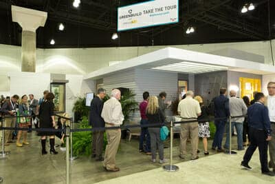 GreenBuild Home Show 2016 featured Bark House poplar bark wall panels and white birch veneer laminate wall coverings