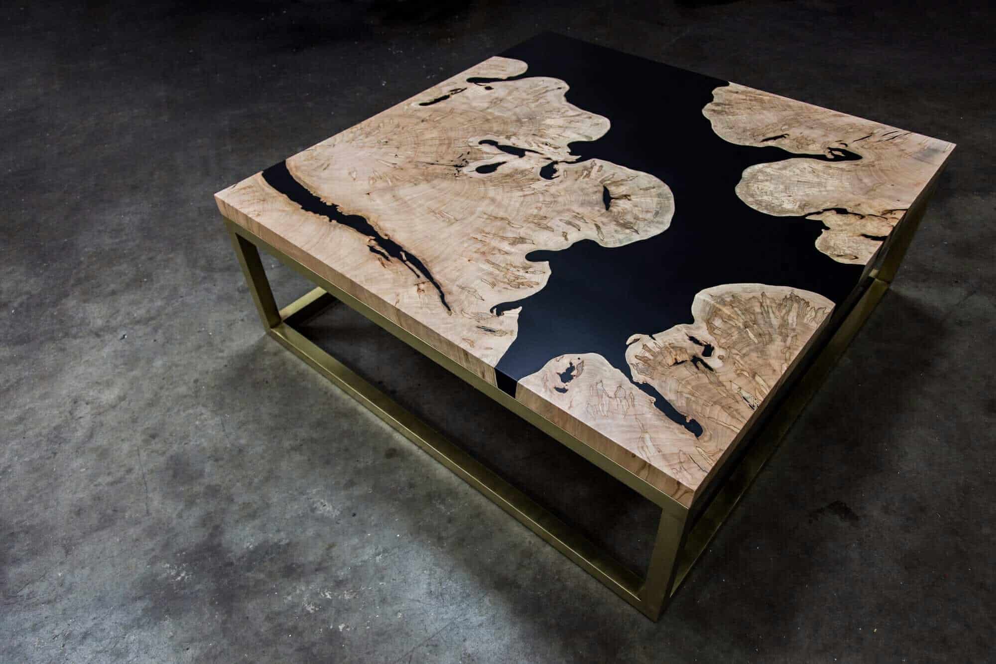 Bark House Live Edge Slabs make a fabulous artist creation coffee table
