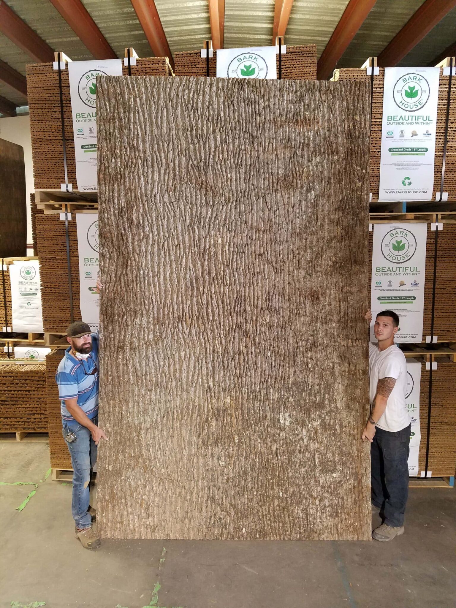 Highland Craftsmen: huge poplar bark panel wall covering