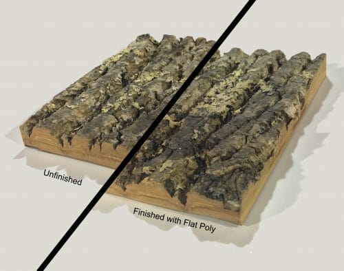 Bark House Poplar Bark Sample with natural and flat poly finish