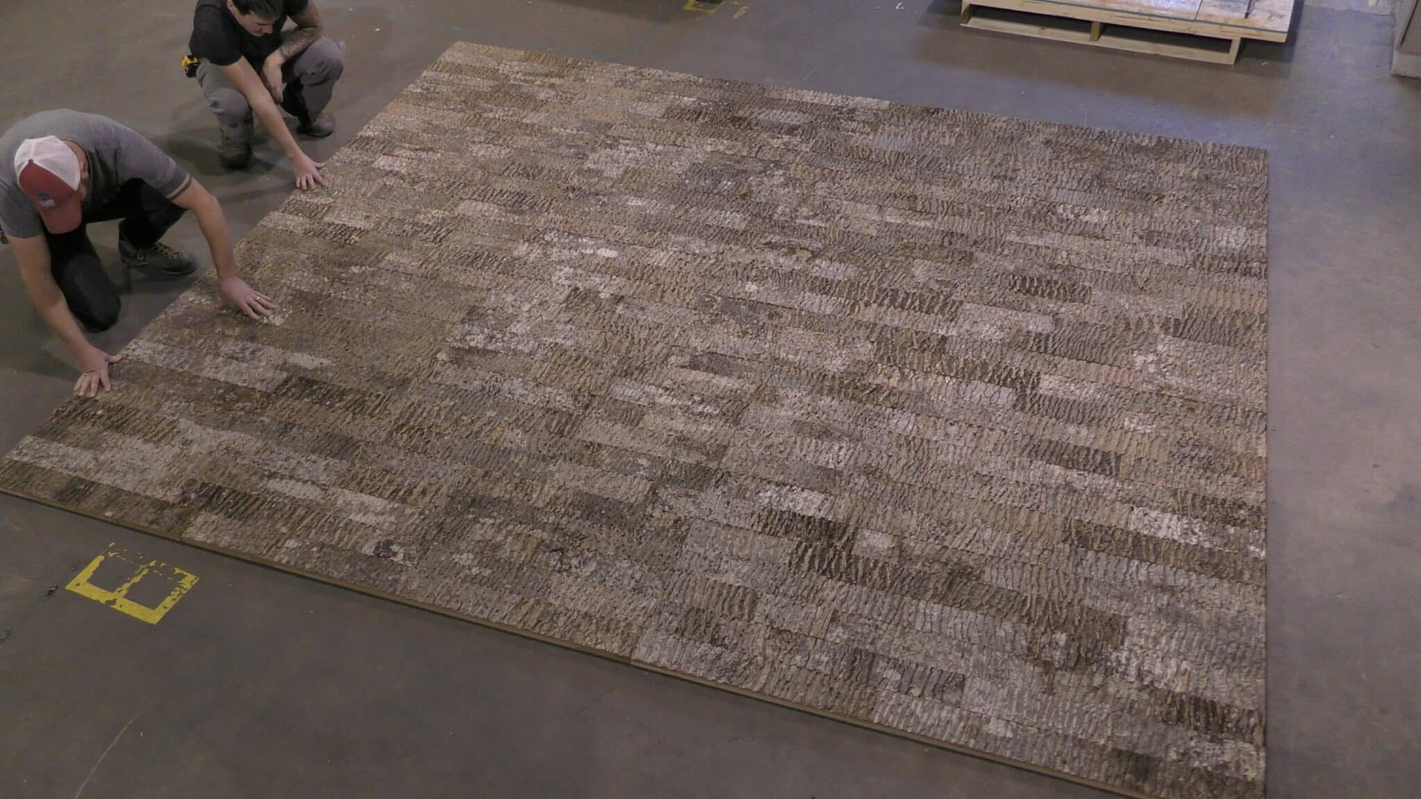 Staging Bark House Poplar Bark subway tile wall panels