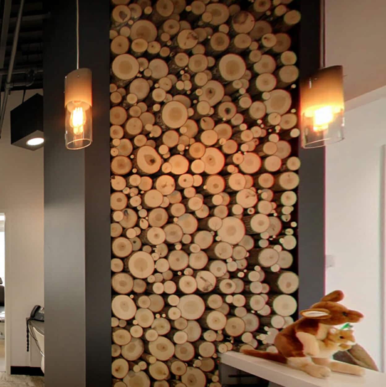 Bark House at Highland Craftsmen Inc: Poplar Pole End Cut Panels in Kangaroo Smiles