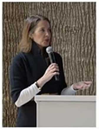 Bark House Poplar Bark Panel Wall Covering behind Holly Lindvall of the NY Mets
