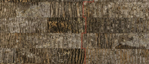 Poplar Bark Subway Tile wall Panel with hidden seam
