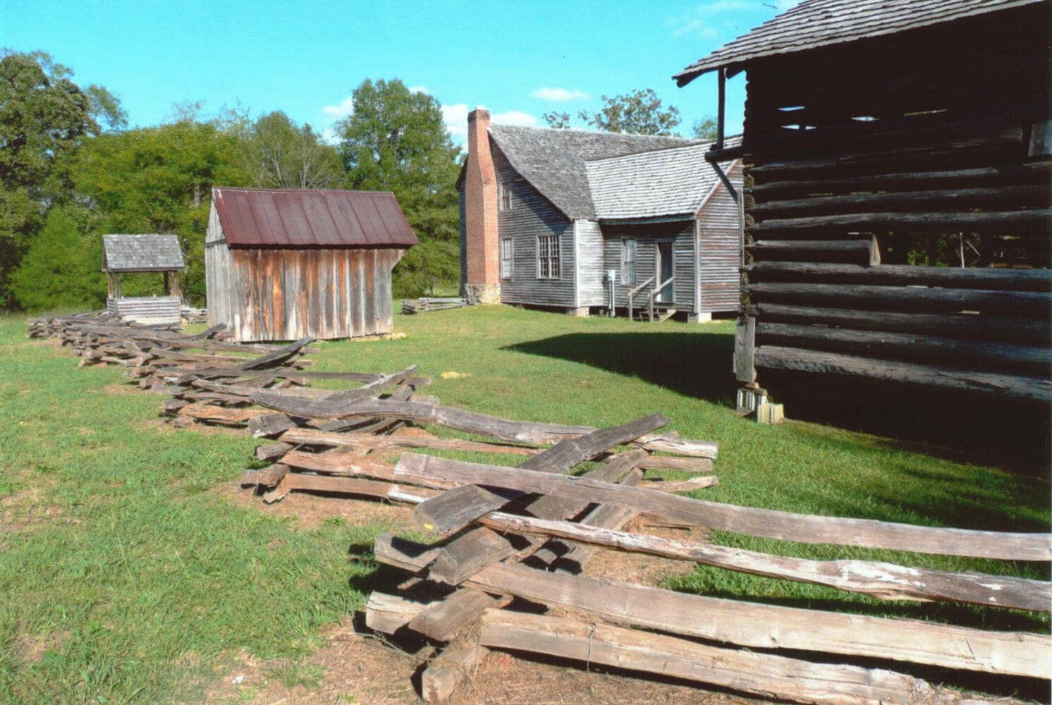 Historic Bonham House with Black Locust Split Rail