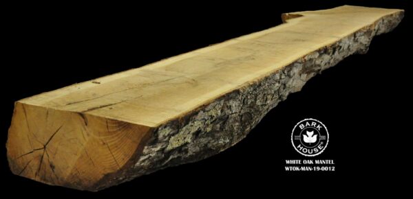 127" White Oak Live Edge Mantel [WTOK-MAN-19-0012]