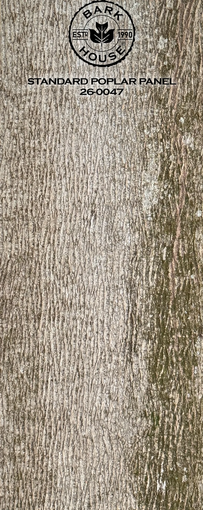 Bark House poplar bark panel SKU POPP-STD-26-0047