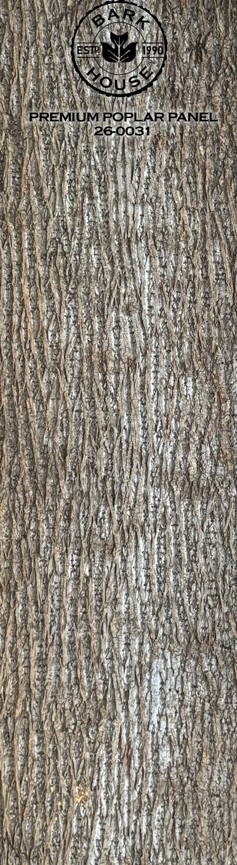 Bark House poplar bark panel SKU POPP-PRE-26-0031
