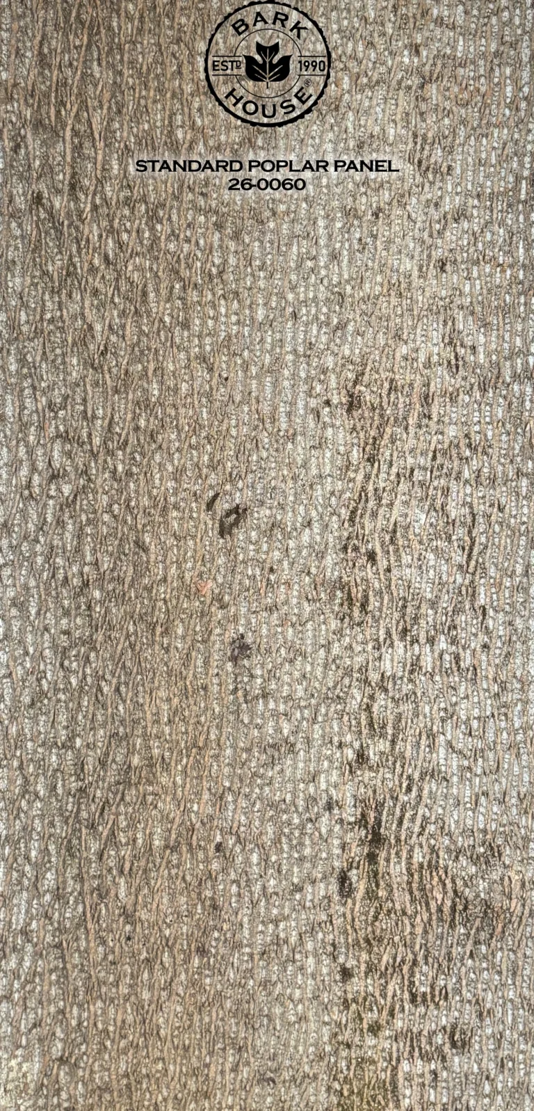 Bark House poplar bark panel SKU POPP-STD-26-0060