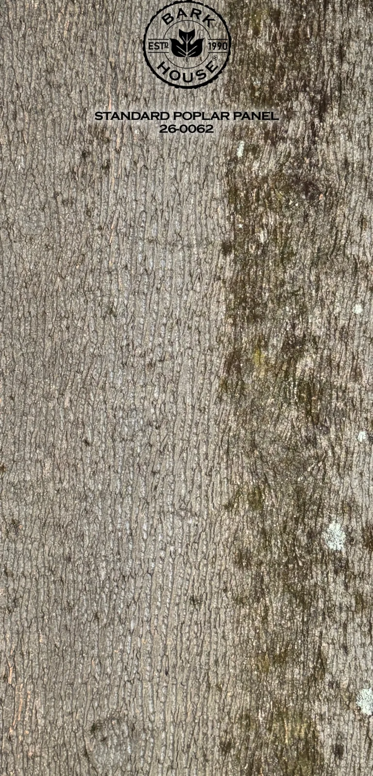 Bark House poplar bark panel SKU POPP-STD-26-0062