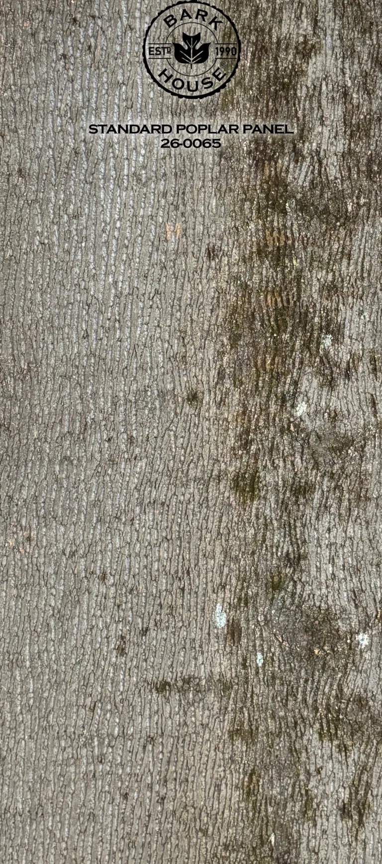 Bark House poplar bark panel SKU POPP-STD-26-0065